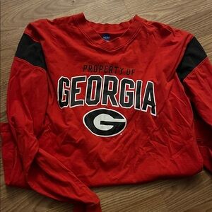 NCAA Red Georgia Tee with Black Accents
